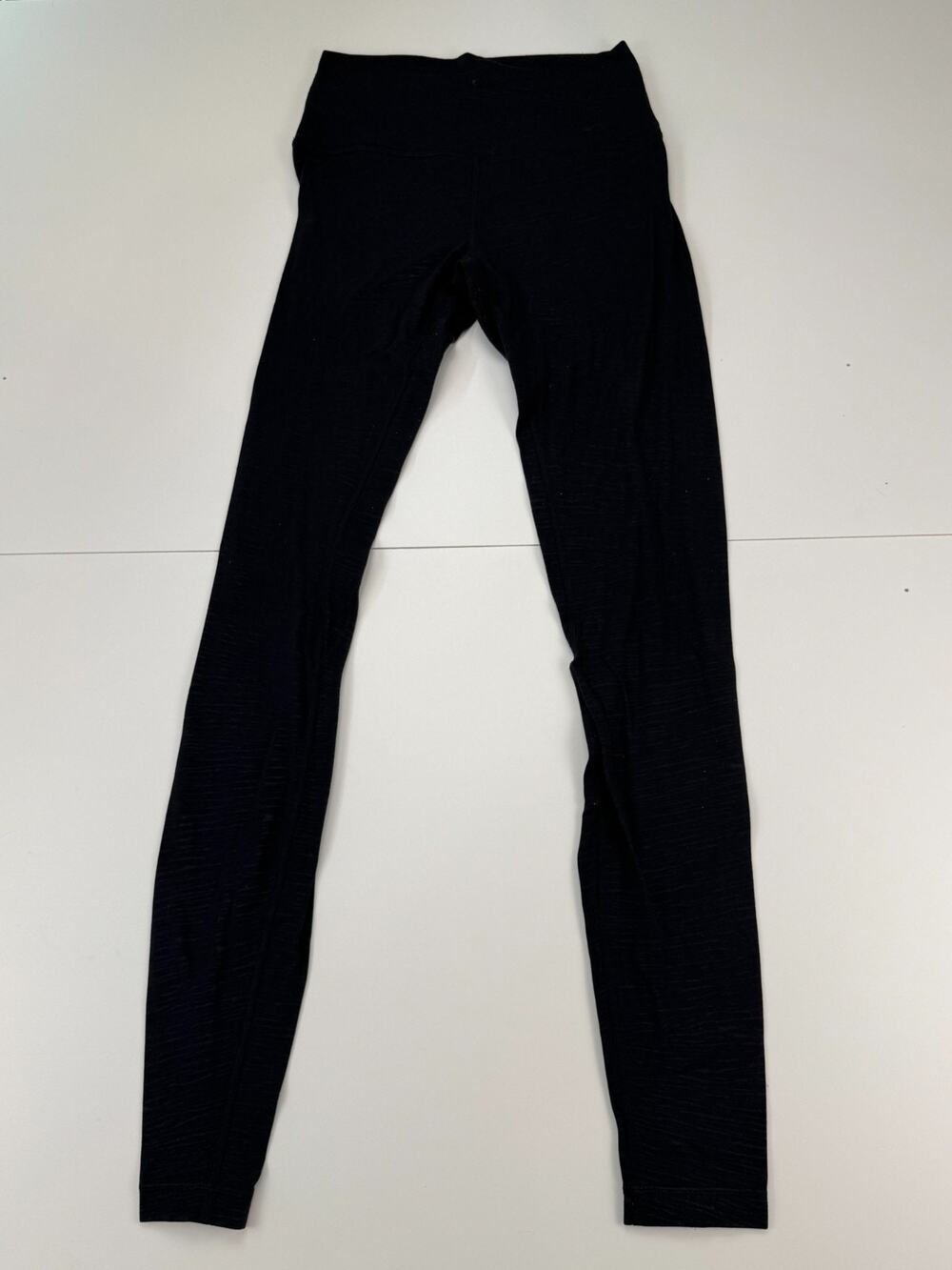Lululemon Womens 6 Black Heathered High Rise Leggings Full Length Yoga Pants